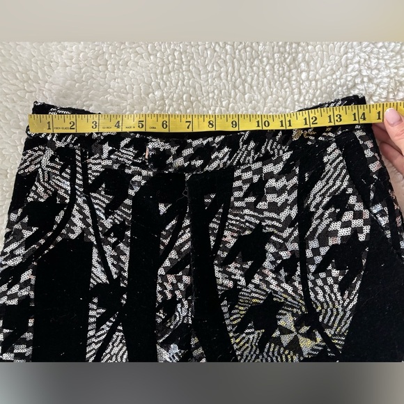 Halpern Tapered Sequin Trousers Black Silver Disco Party Nightclub Sz 28 - Picture 13 of 16